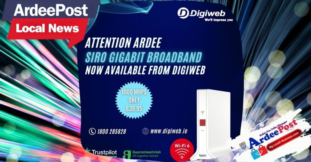 Digiweb Expands SIRO Gigabit Broadband to Ardee: Connect to Lightning-Fast Internet Today!