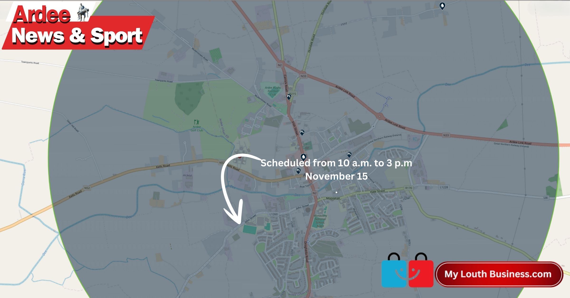 Water Alert: Temporary Water Outage in Ardee on November 15, Traffic Disruptions Expected