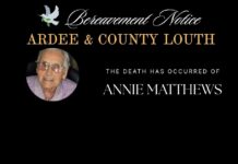 Annie Matthews, Townrath, Drogheda, Co. Louth. 24th March 2026 Annie Matthews, Townrath, Drogheda, Co. Louth. 24th March 2026