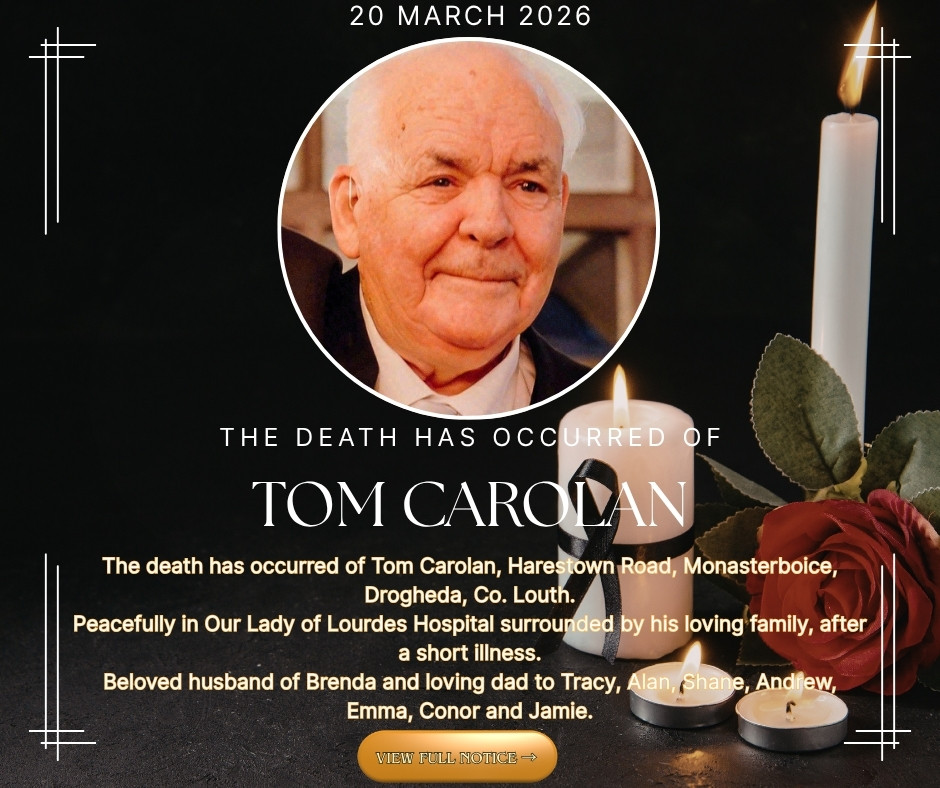 Tom Carolan, Harestown Road, Monasterboice, Drogheda, Co. Louth. 20th March 2026