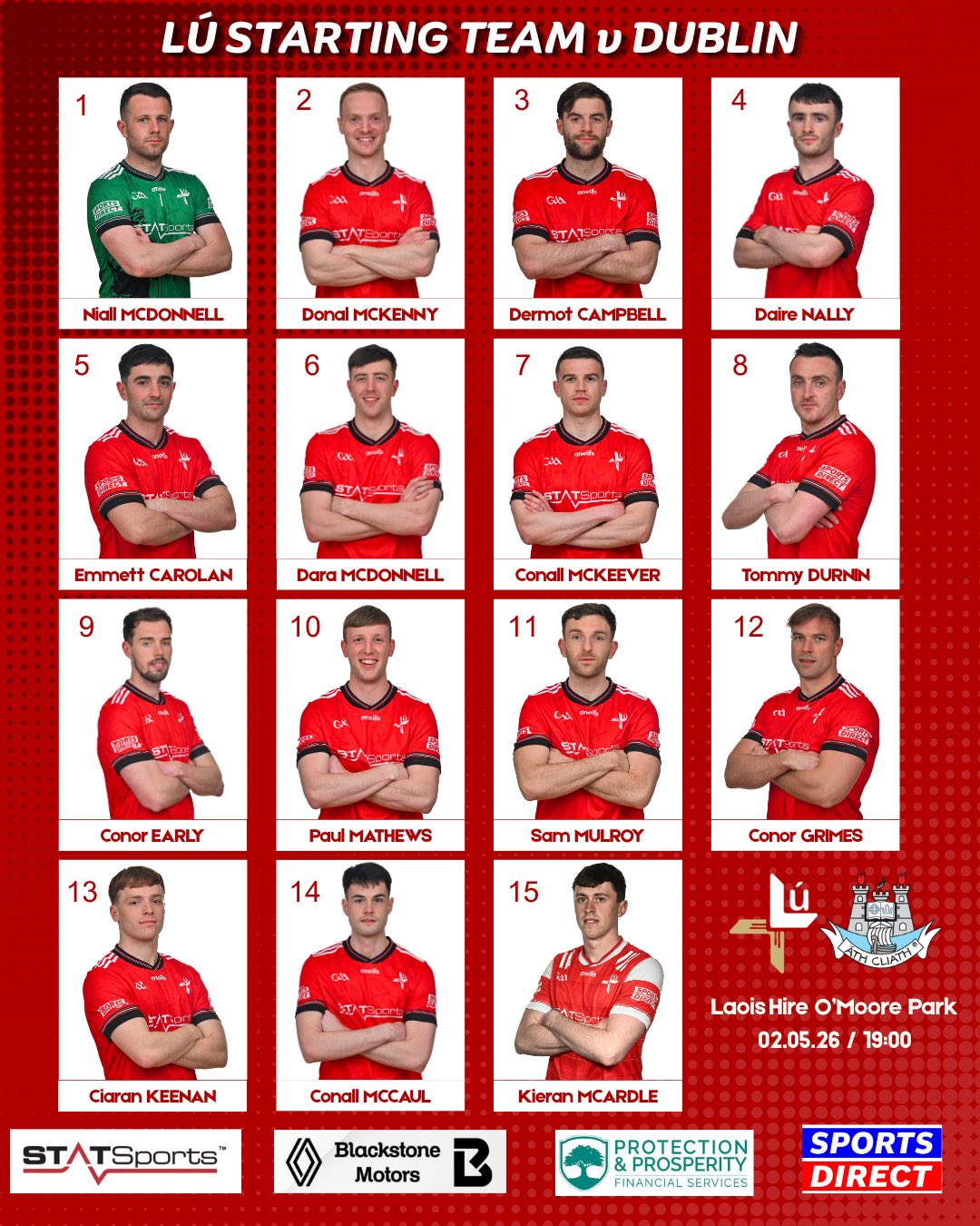 The Wee County will line out with the same starting 15 that defeated Wexford