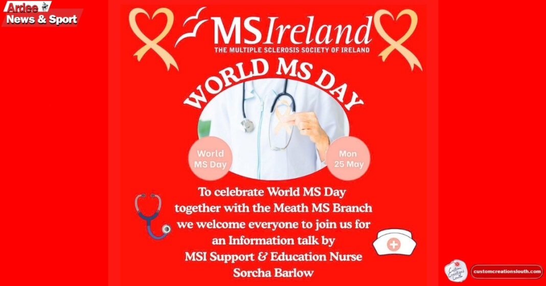 🧡 WORLD MS DAY 2026: MS Ireland Louth Voluntary Branch is inviting you to a special Information Morning this May. 🤝✨ Whether you are newly diagnosed or have been living with MS for some time, this is a wonderful opportunity to connect with the North East community, share experiences, and gain expert advice from Support & Education Nurse Sorcha Barlow. Come along for a morning of learning, support, and friendship. Full details and registration info below! 👇 World MS Day 2026: Information Morning with Sorcha Barlow