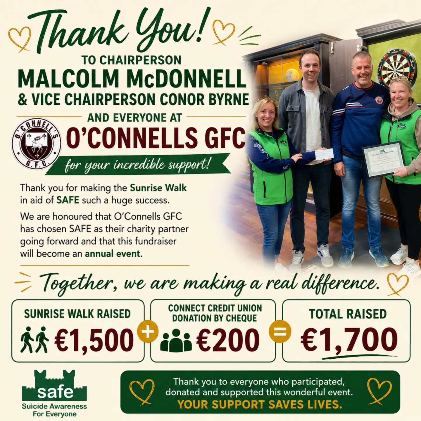 O'Connells GFC Presentation to SAFE Castlebellingham